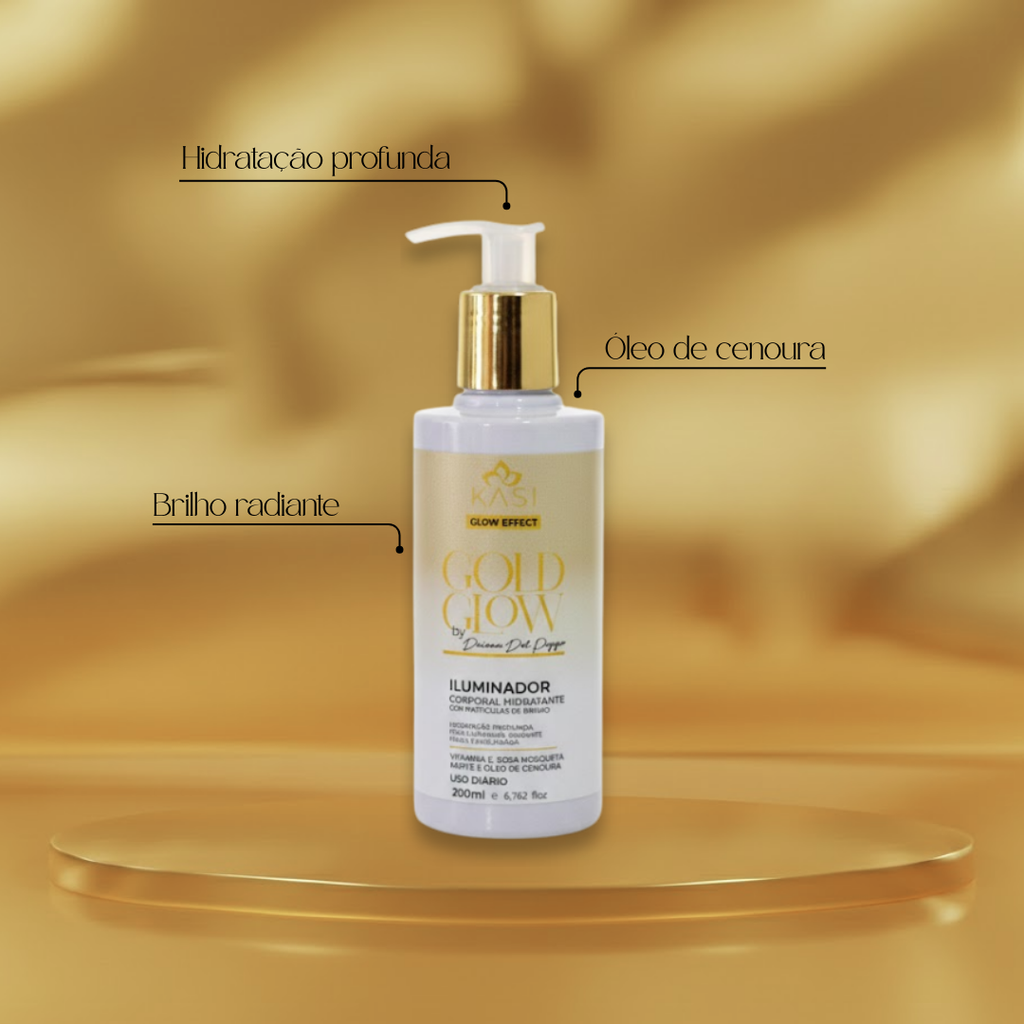 CREME HIDRATANTE ILUMINADOR GOLD GLOW KASI 200 ML