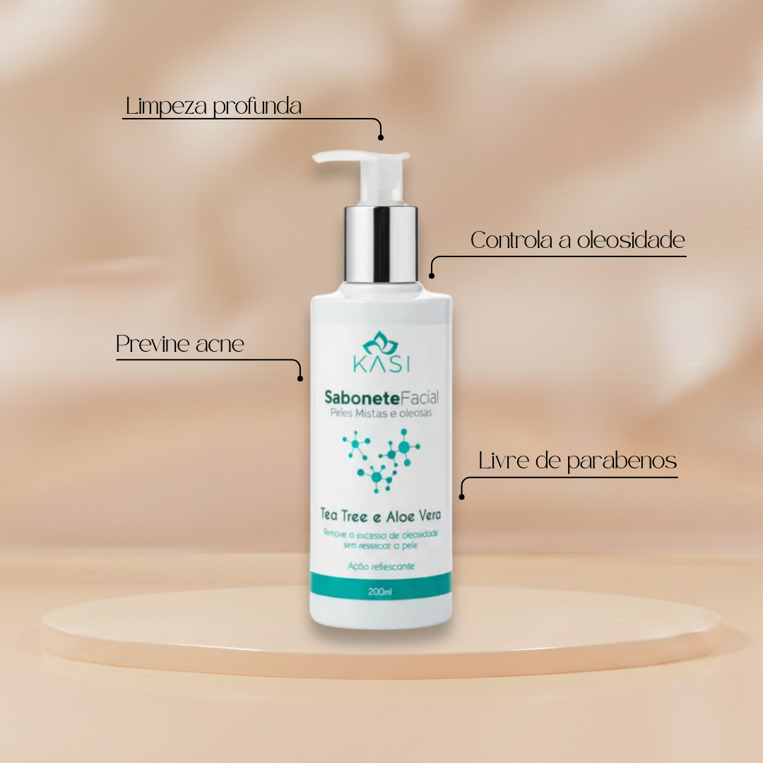 SABONETE FACIAL PELES MISTAS E OLEOSAS 200 ML KASI